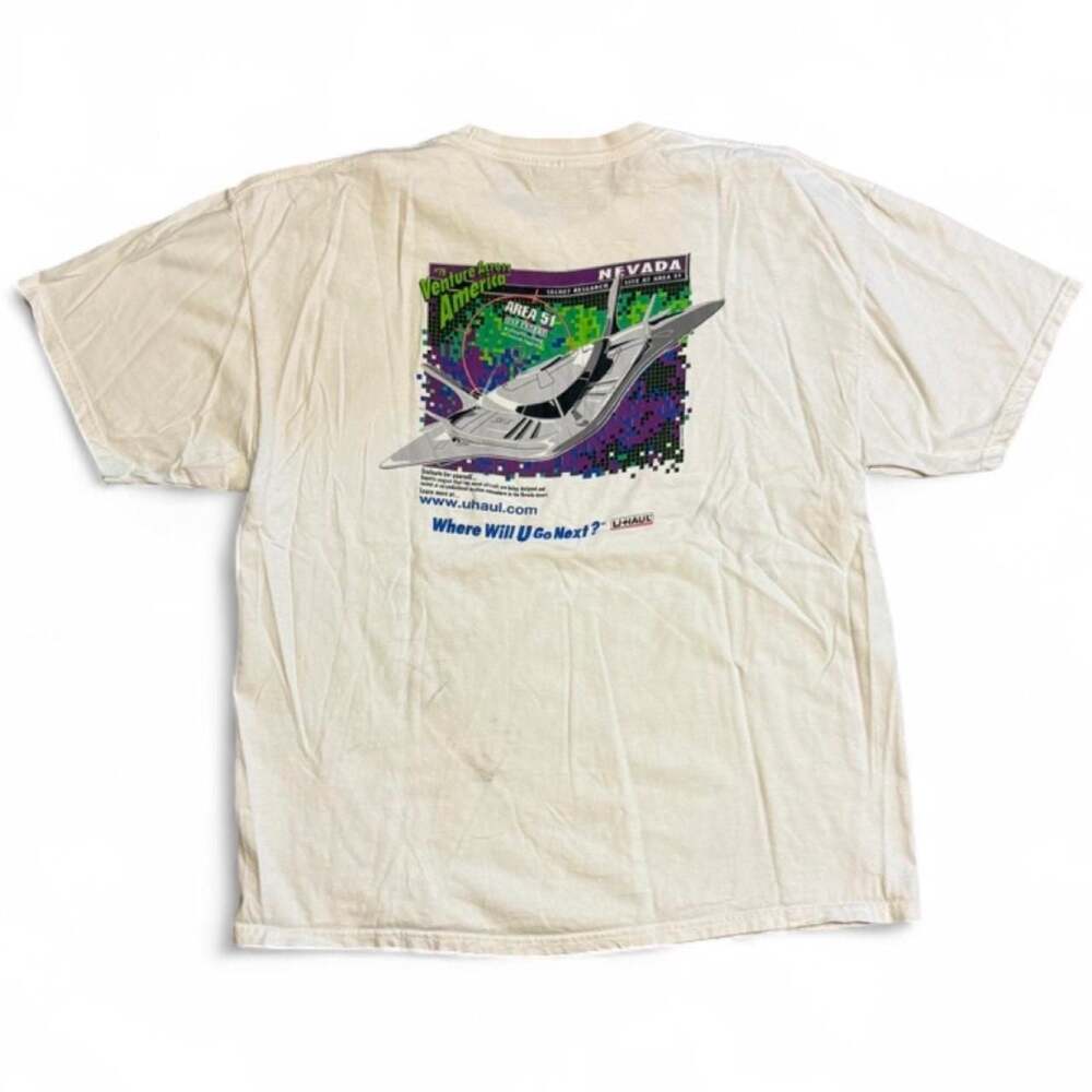 Vintage Y2K U-Haul Area 51 Aircraft Promo Graphic T-Shirt